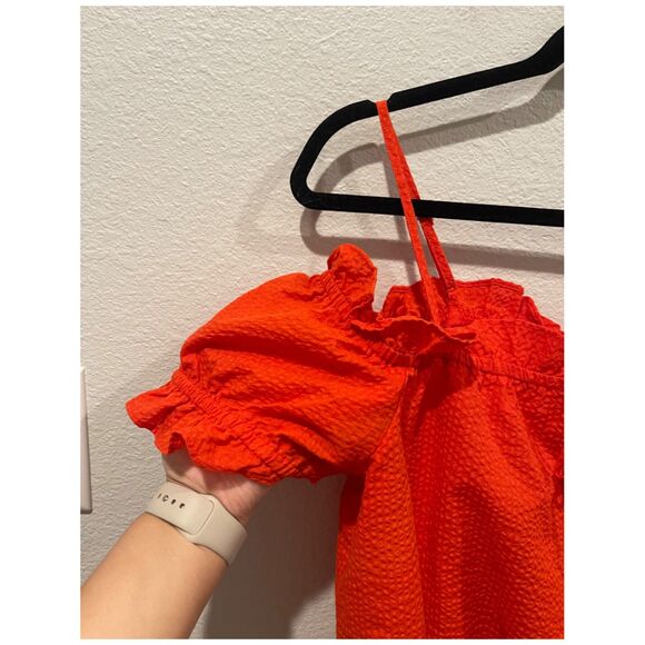 H&M Ruffled Red Spaghetti Straps Crop Top - Picture 3 of 4